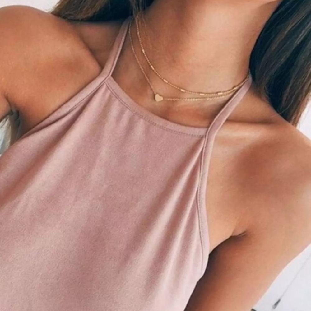 Gold Heart Layered Necklace